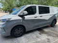 Side window, right, privacy, with front to rear slider, Ford Transit Custom 23-> / VW T7