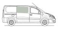 Side window, right, green, with slider, Expert / Jumpy / Proace / Scudo