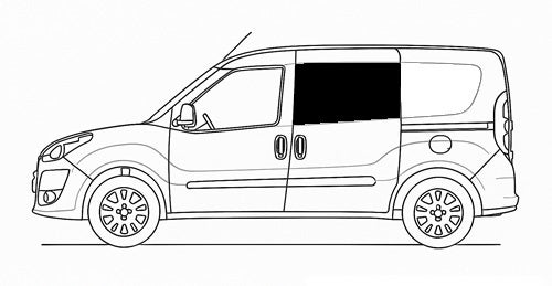 Side window, left, privacy, Doblo / Combo