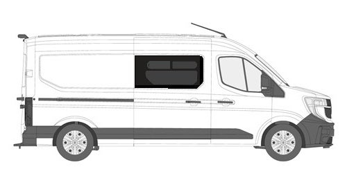 Side window, right, privacy, with top slider, Interstar / Master, 2024->