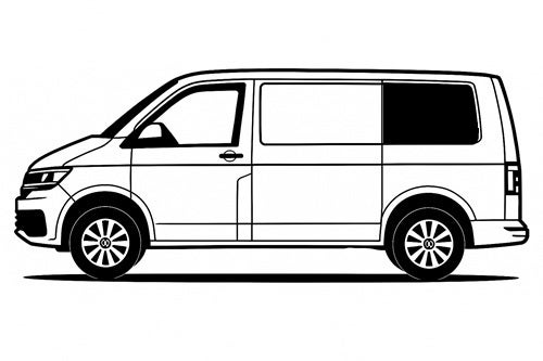Rear side window, left, privacy, VW, T5/6, SWB